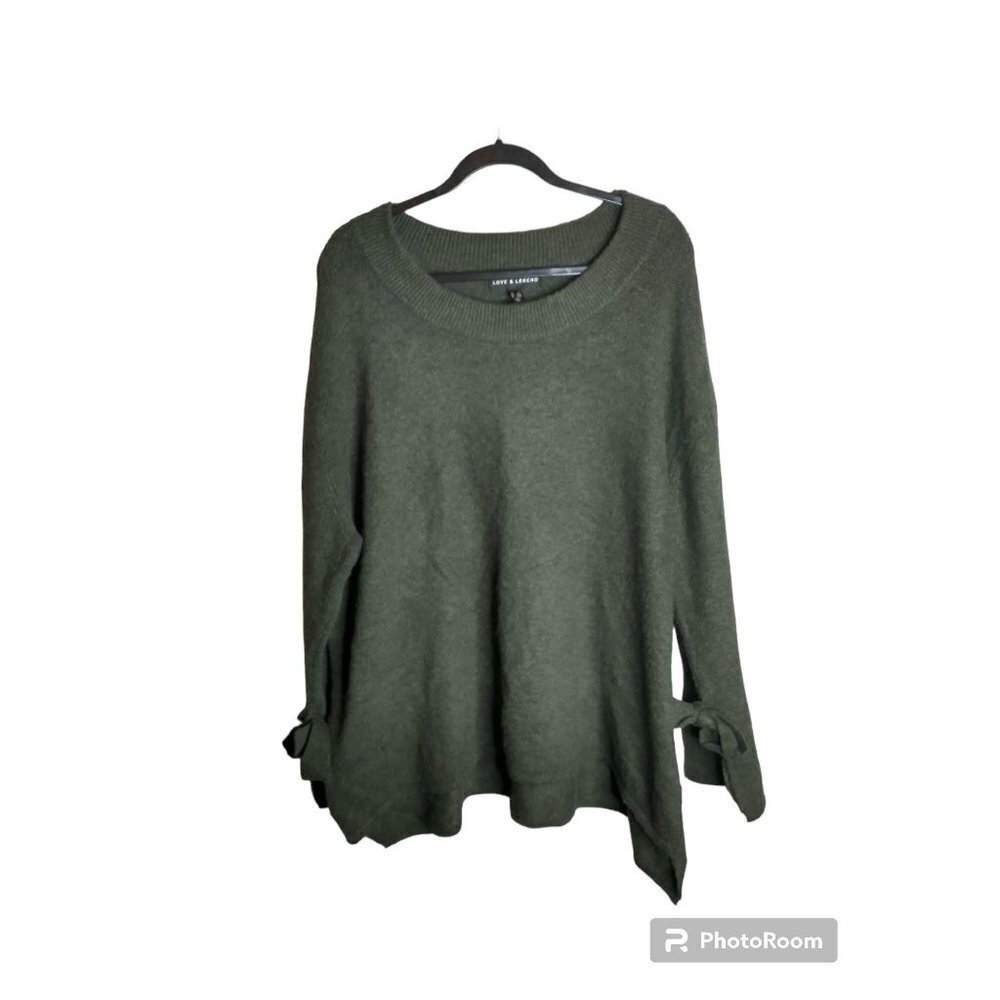 Love & Legend Soft Cozy Bell Sleeve Olive Green Sweater, size 3XL
